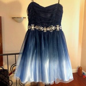 B Darlin Blue Ombre homecoming / prom formal dress